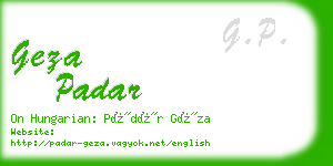 geza padar business card